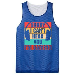 Sorry I Can't Hear You I'm Gaming Funny Gamer Gaming Gift Mesh Reversible Basketball Jersey Tank