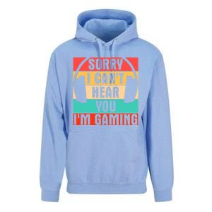 Sorry I Can't Hear You I'm Gaming Funny Gamer Gaming Gift Unisex Surf Hoodie