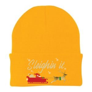 Sleighin It Christmas Sleighing Gift Knit Cap Winter Beanie