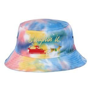 Sleighin It Christmas Sleighing Gift Tie Dye Newport Bucket Hat