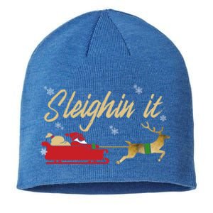 Sleighin It Christmas Sleighing Gift Sustainable Beanie