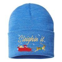 Sleighin It Christmas Sleighing Gift Sustainable Knit Beanie