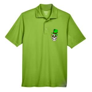 Sugar Irish Clover Skull St Patricks Day Men's Origin Performance Pique Polo