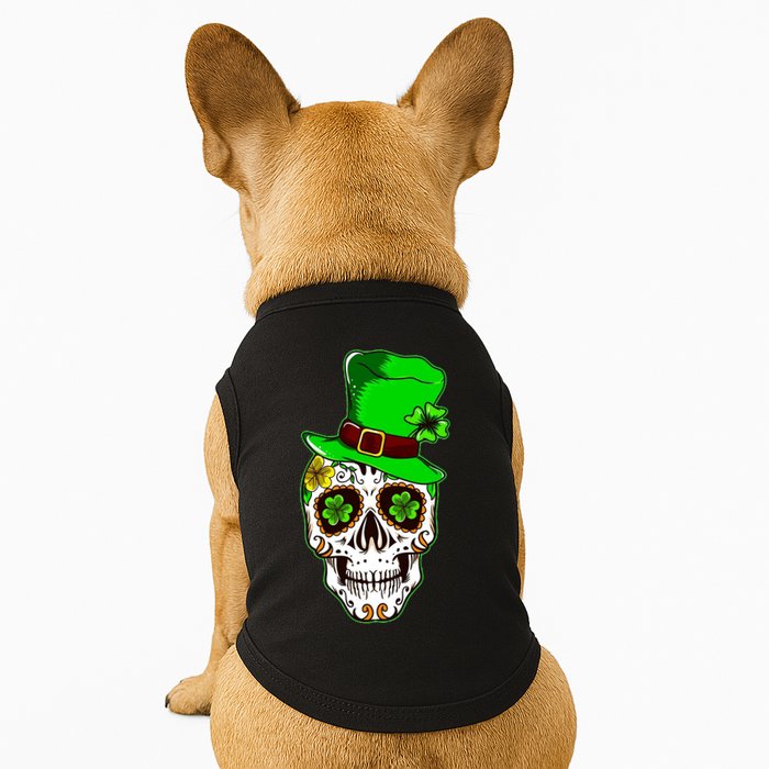 Sugar Irish Clover Skull St Patricks Day Doggie Tank