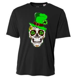 Sugar Irish Clover Skull St Patricks Day Cooling Performance Crew T-Shirt