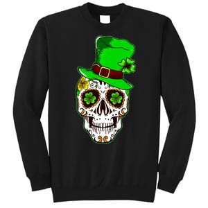 Sugar Irish Clover Skull St Patricks Day Sweatshirt