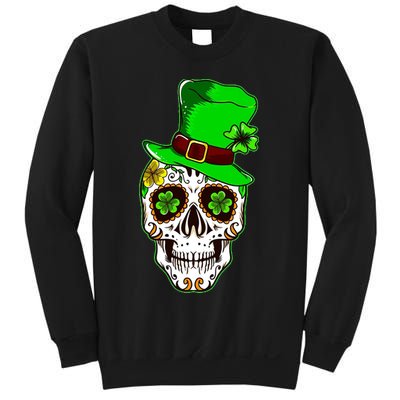 Sugar Irish Clover Skull St Patricks Day Sweatshirt
