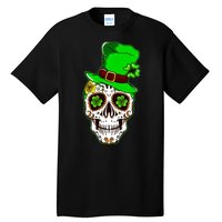 Sugar Irish Clover Skull St Patricks Day Tall T-Shirt