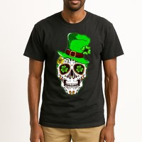 Sugar Irish Clover Skull St Patricks Day Tall T-Shirt