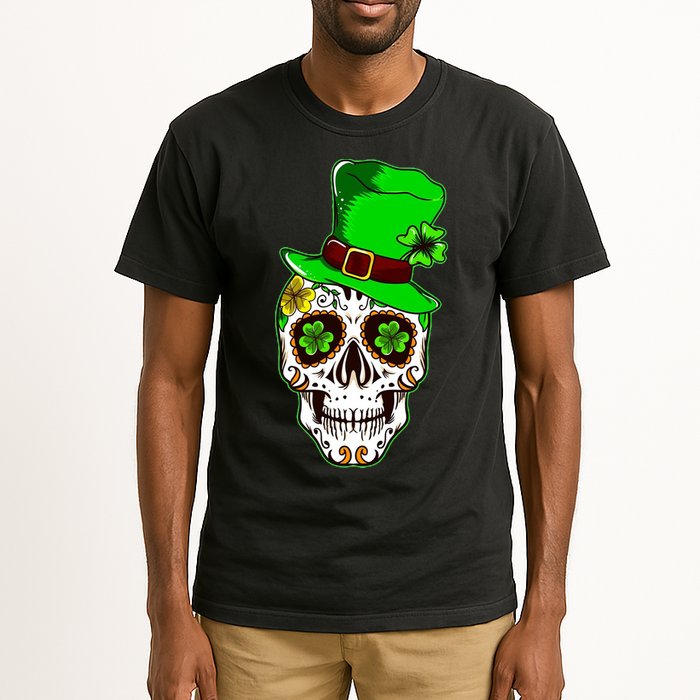Sugar Irish Clover Skull St Patricks Day Tall T-Shirt