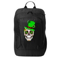 Sugar Irish Clover Skull St Patricks Day City Backpack