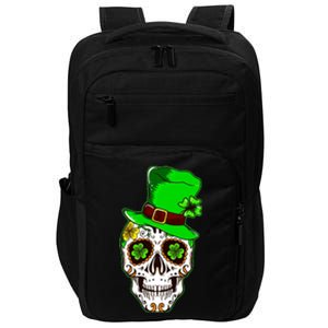 Sugar Irish Clover Skull St Patricks Day Impact Tech Backpack