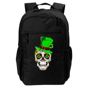 Sugar Irish Clover Skull St Patricks Day Daily Commute Backpack