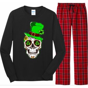 Sugar Irish Clover Skull St Patricks Day Long Sleeve Pajama Set