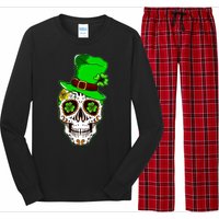 Sugar Irish Clover Skull St Patricks Day Long Sleeve Pajama Set