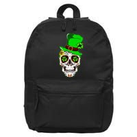 Sugar Irish Clover Skull St Patricks Day 16 in Basic Backpack