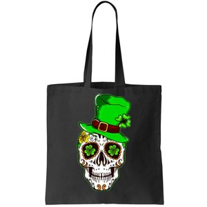 Sugar Irish Clover Skull St Patricks Day Tote Bag