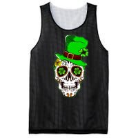 Sugar Irish Clover Skull St Patricks Day Mesh Reversible Basketball Jersey Tank