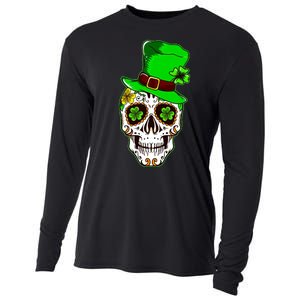 Sugar Irish Clover Skull St Patricks Day Cooling Performance Long Sleeve Crew