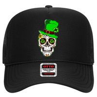 Sugar Irish Clover Skull St Patricks Day Trucker Hat
