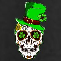 Sugar Irish Clover Skull St Patricks Day Trucker Hat