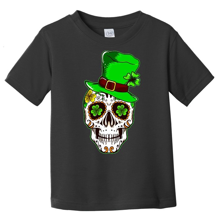 Sugar Irish Clover Skull St Patricks Day Toddler T-Shirt