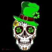 Sugar Irish Clover Skull St Patricks Day Women's V-Neck T-Shirt