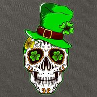 Sugar Irish Clover Skull St Patricks Day Cotton Canvas Backpack