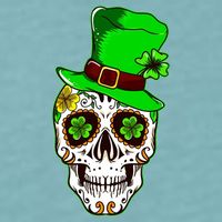 Sugar Irish Clover Skull St Patricks Day Sueded Cloud Jersey T-Shirt