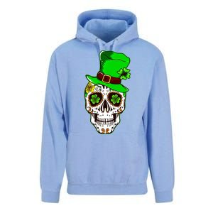 Sugar Irish Clover Skull St Patricks Day Unisex Surf Hoodie