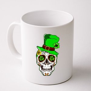 Sugar Irish Clover Skull St Patricks Day Coffee Mug