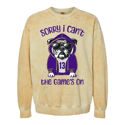 Sorry I CanT The GameS On Cute Bulldog Colorblast Crewneck Sweatshirt