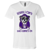 Sorry I CanT The GameS On Cute Bulldog V-Neck T-Shirt