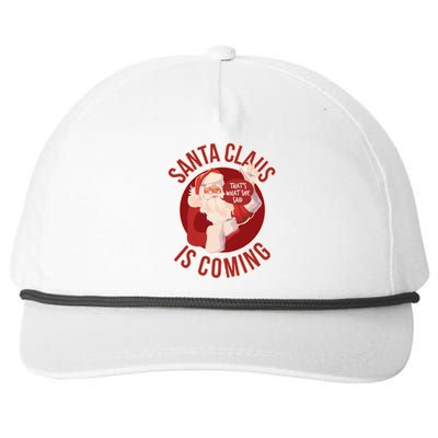 Santa Is Coming Thats What She Said Snapback Five-Panel Rope Hat