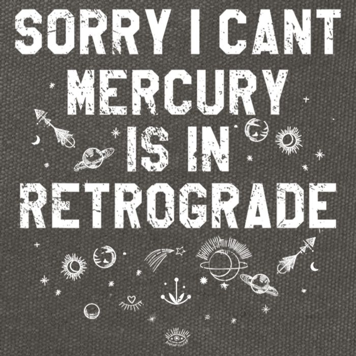 Sorry I CanT Mercury Is In Retrograde Funny Astrology Cotton Canvas Backpack