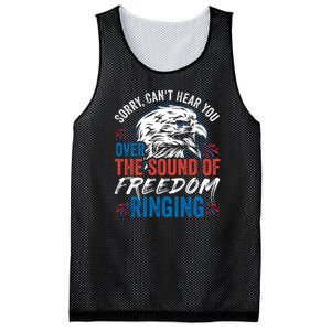 Sorry I Cant Hear You Over The Sound Of Freedom Ringing Mesh Reversible Basketball Jersey Tank