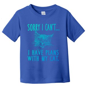 Sorry I CanT I Have Plans With My Cat Cute Cat Gift Toddler T-Shirt