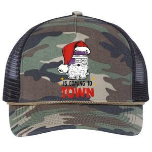 Sani-Cloth Is Coming To Town Funny Christmas Nurse Nursing Retro Rope Trucker Hat Cap