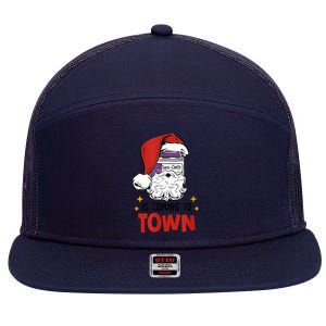 Sani-Cloth Is Coming To Town Funny Christmas Nurse Nursing 7 Panel Mesh Trucker Snapback Hat