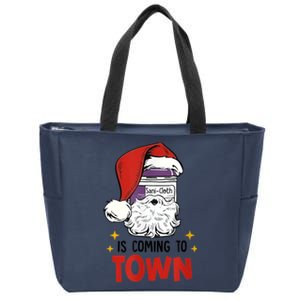 Sani-Cloth Is Coming To Town Funny Christmas Nurse Nursing Zip Tote Bag