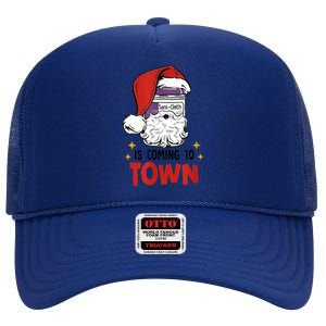 Sani-Cloth Is Coming To Town Funny Christmas Nurse Nursing High Crown Mesh Back Trucker Hat