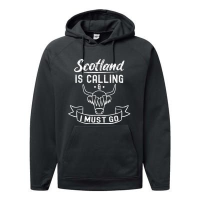 Scotland Is Calling And I Must Go Funny Scottish Performance Fleece Hoodie