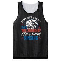 Sorry I Cant Hear You Over The Sound Of Freedom Ringing Mesh Reversible Basketball Jersey Tank