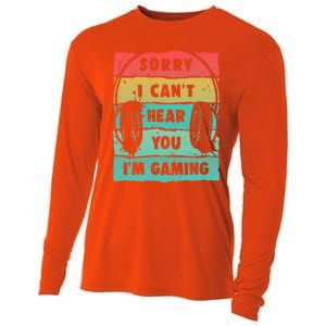 Sorry I Can't Hear You I'm Gaming Funny Gamer Gaming Gift Cooling Performance Long Sleeve Crew