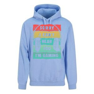 Sorry I Can't Hear You I'm Gaming Funny Gamer Gaming Gift Unisex Surf Hoodie