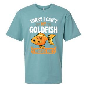 Sorry I CanT My Goldfish Needs Me Funny Aquarium Lover Sueded Cloud Jersey T-Shirt