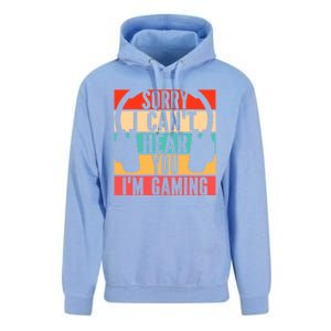 Sorry I Can't Hear You I'm Gaming Funny Gamer Gaming Gift Unisex Surf Hoodie