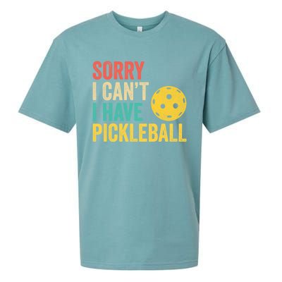 Sorry I CanT I Have Pickleball Funny Retro Gift Sueded Cloud Jersey T-Shirt