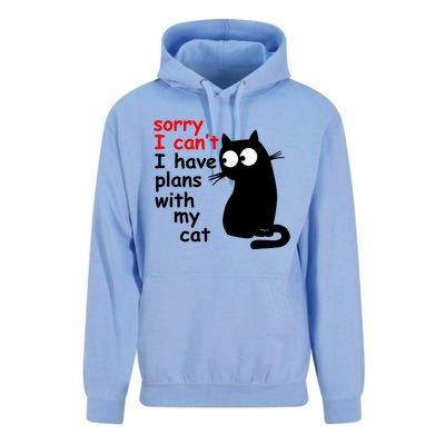 Sorry I Cant I Have Plans With My Cat Sarcastic Cat Saying Unisex Surf Hoodie