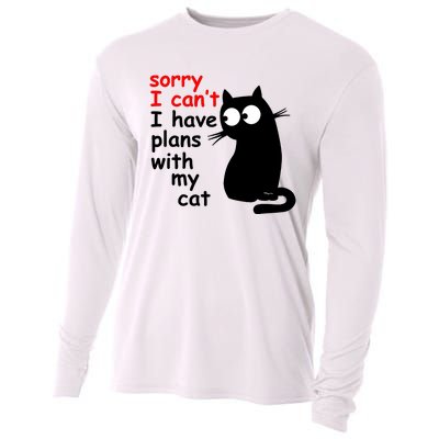 Sorry I Cant I Have Plans With My Cat Sarcastic Cat Saying Cooling Performance Long Sleeve Crew